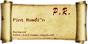 Pint Román névjegykártya